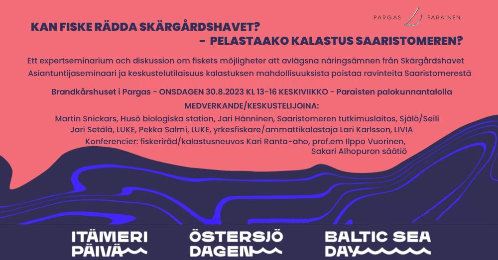 Kan fiske rädda skärgårdshavet, expertseminarium i Brankis