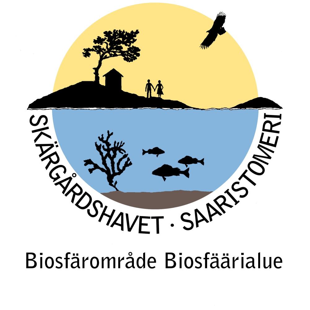 Skärgårdshavets biosfärområdets logo. Länken för till Skärgårdshavets biosfärområdets hemsidor.