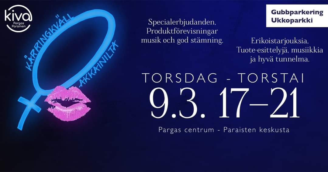 Kärringkväll/Akkainilta https://m.facebook.com/events/450224103905026